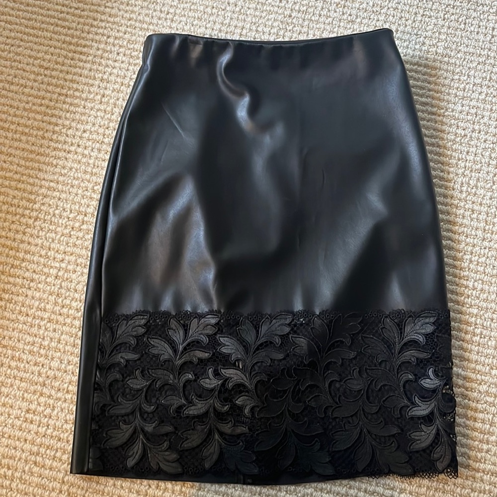 Wolford Faux Leather and Lace Pencil skirt!